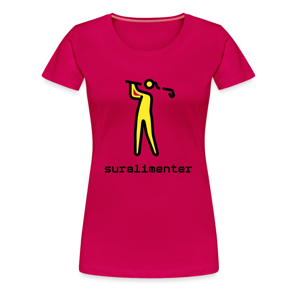 Customizable Person Golfing Moji + Suralimenter Text Women's Cut Premium T-Shirt - Emoji.Express - dark pink