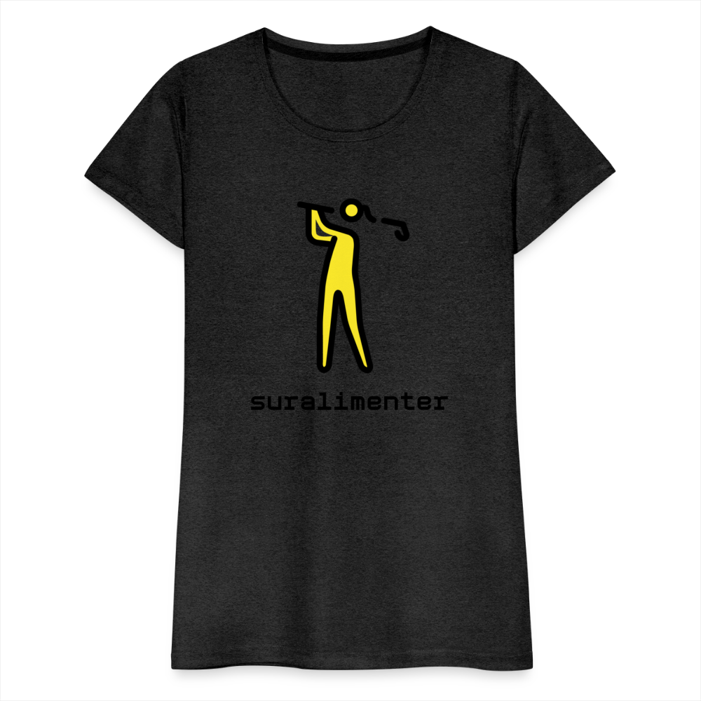 Customizable Person Golfing Moji + Suralimenter Text Women's Cut Premium T-Shirt - Emoji.Express - charcoal grey