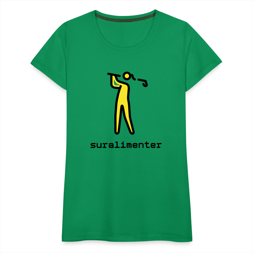 Customizable Person Golfing Moji + Suralimenter Text Women's Cut Premium T-Shirt - Emoji.Express - kelly green