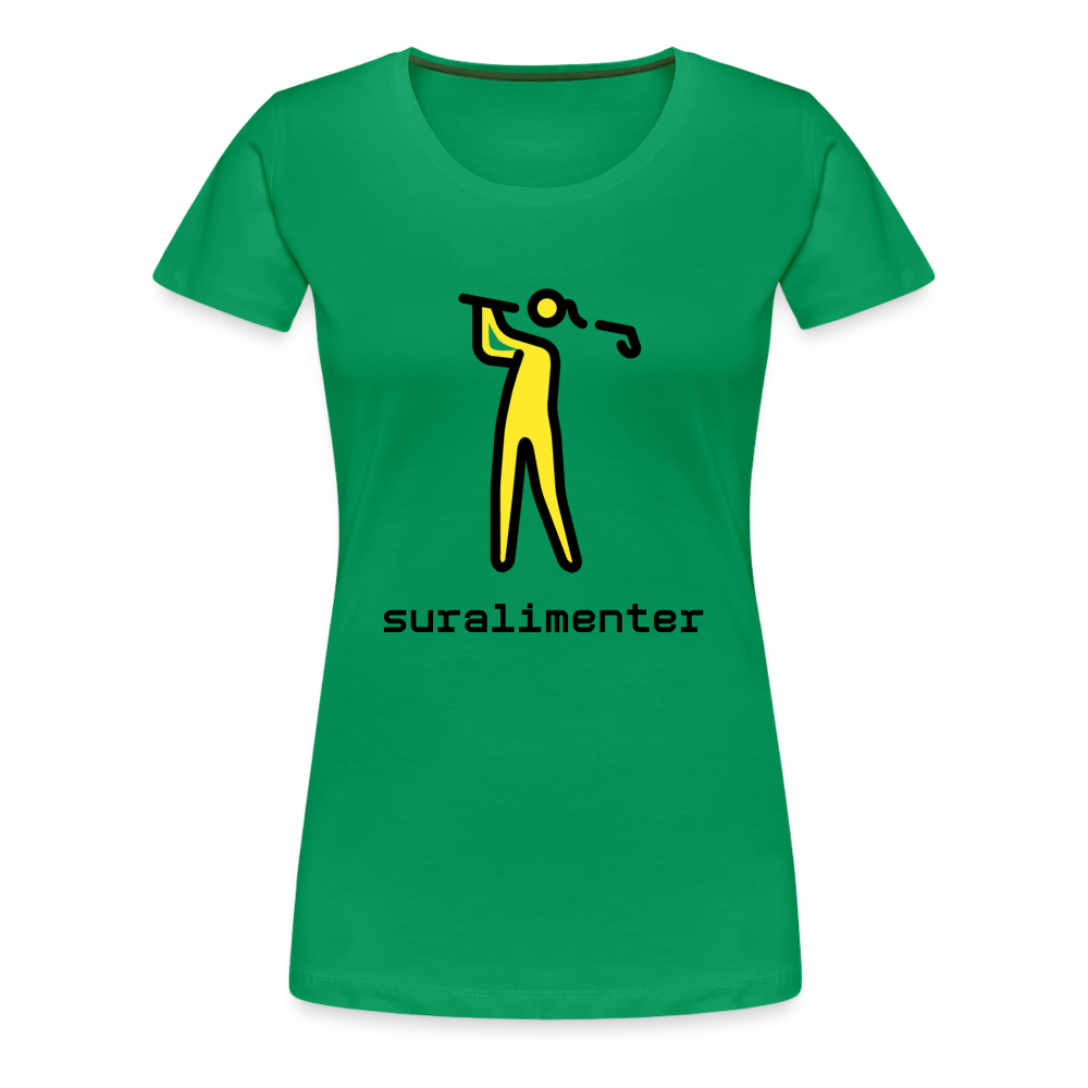 Customizable Person Golfing Moji + Suralimenter Text Women's Cut Premium T-Shirt - Emoji.Express - kelly green