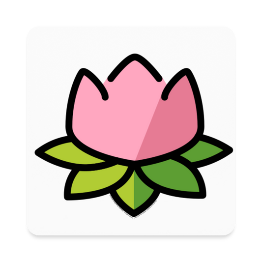 Lotus Moji Square Magnet - Emoji.Express - white