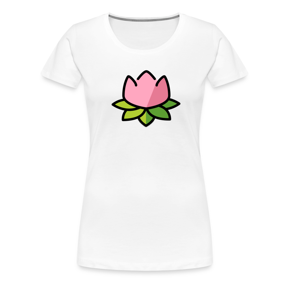 Customizable Lotus Moji Women's Cut Premium T-Shirt - Emoji.Express - white