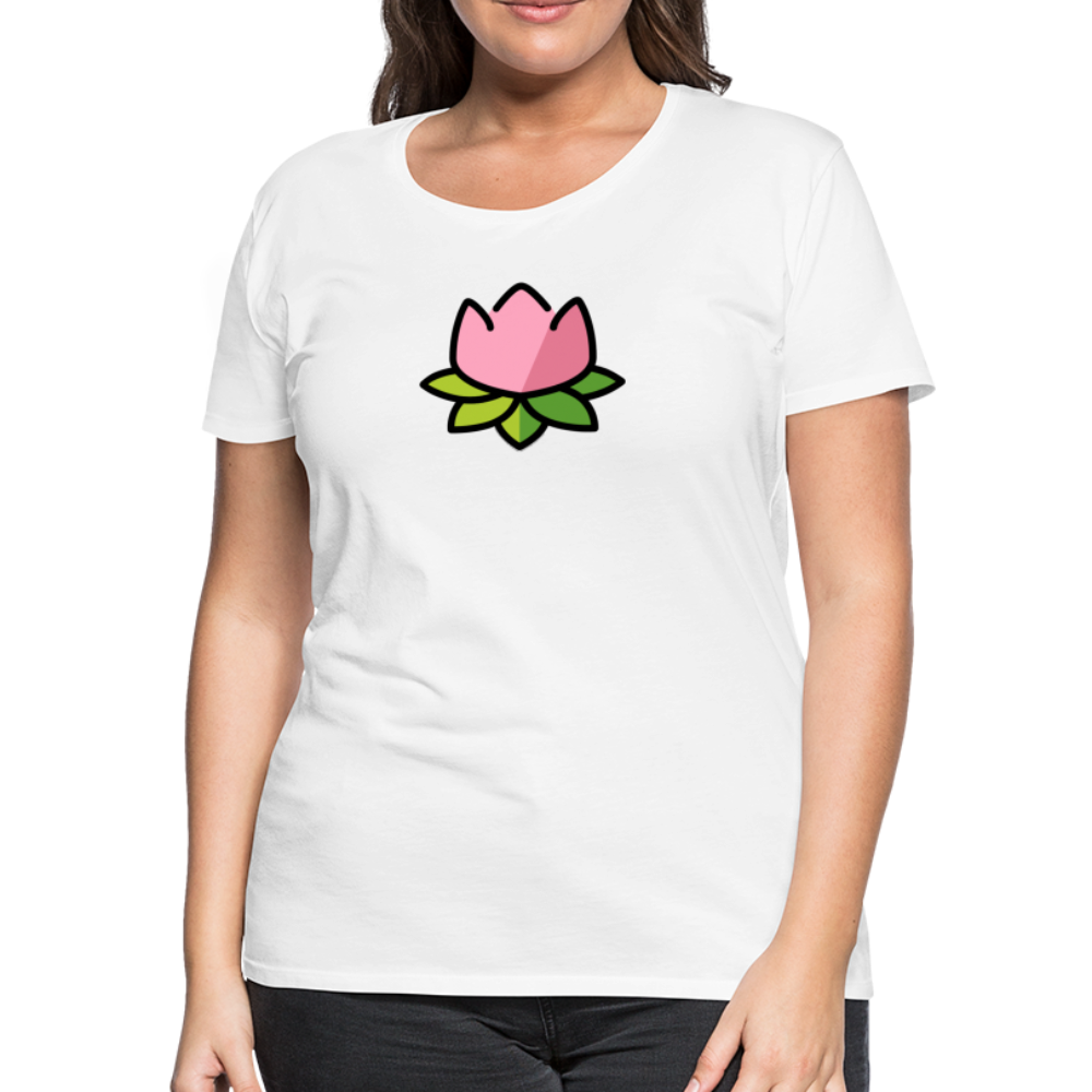 Customizable Lotus Moji Women's Cut Premium T-Shirt - Emoji.Express - white