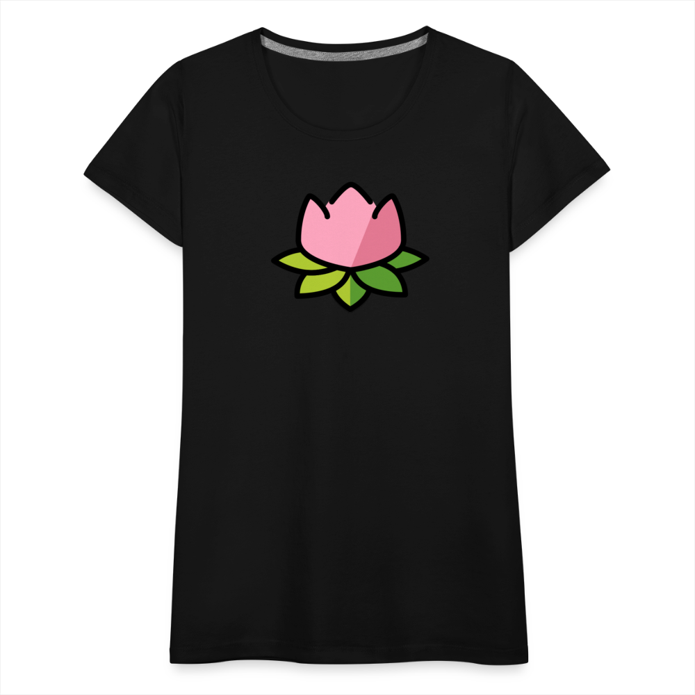 Customizable Lotus Moji Women's Cut Premium T-Shirt - Emoji.Express - black