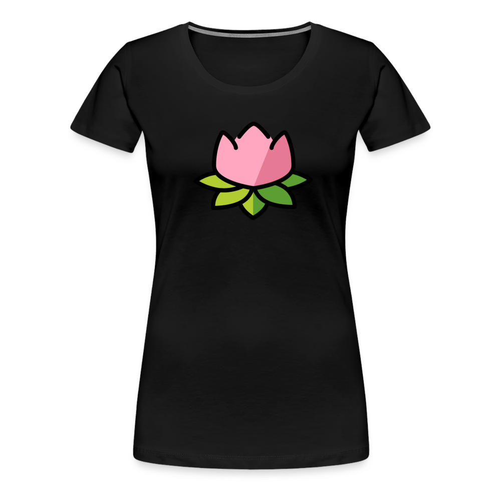 Customizable Lotus Moji Women's Cut Premium T-Shirt - Emoji.Express - black