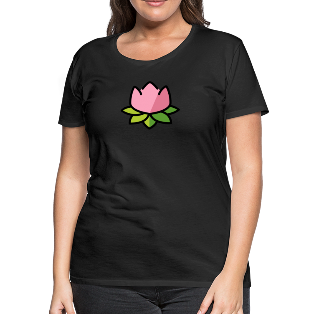 Customizable Lotus Moji Women's Cut Premium T-Shirt - Emoji.Express - black