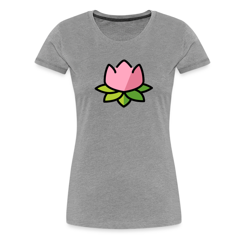 Customizable Lotus Moji Women's Cut Premium T-Shirt - Emoji.Express - heather gray