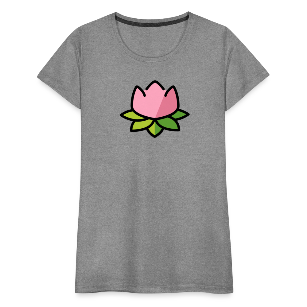 Customizable Lotus Moji Women's Cut Premium T-Shirt - Emoji.Express - heather gray