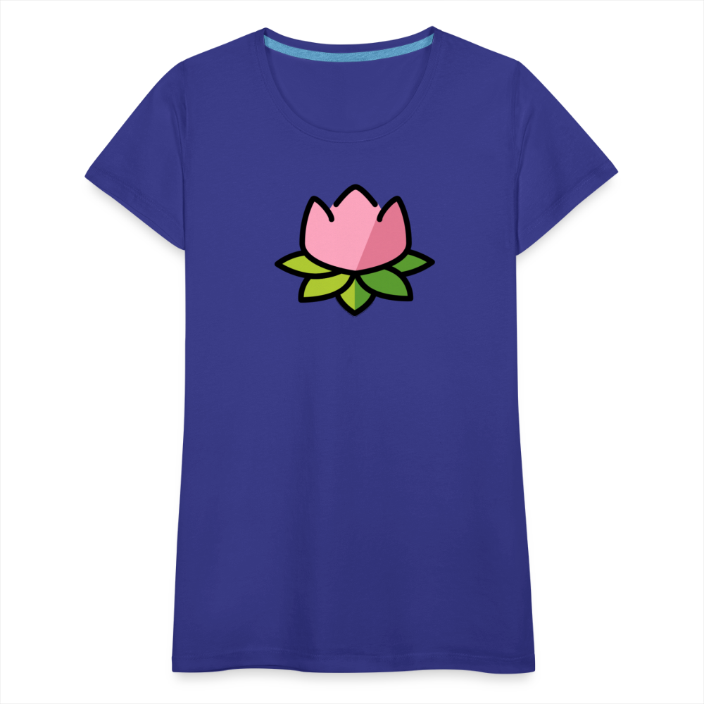 Customizable Lotus Moji Women's Cut Premium T-Shirt - Emoji.Express - royal blue