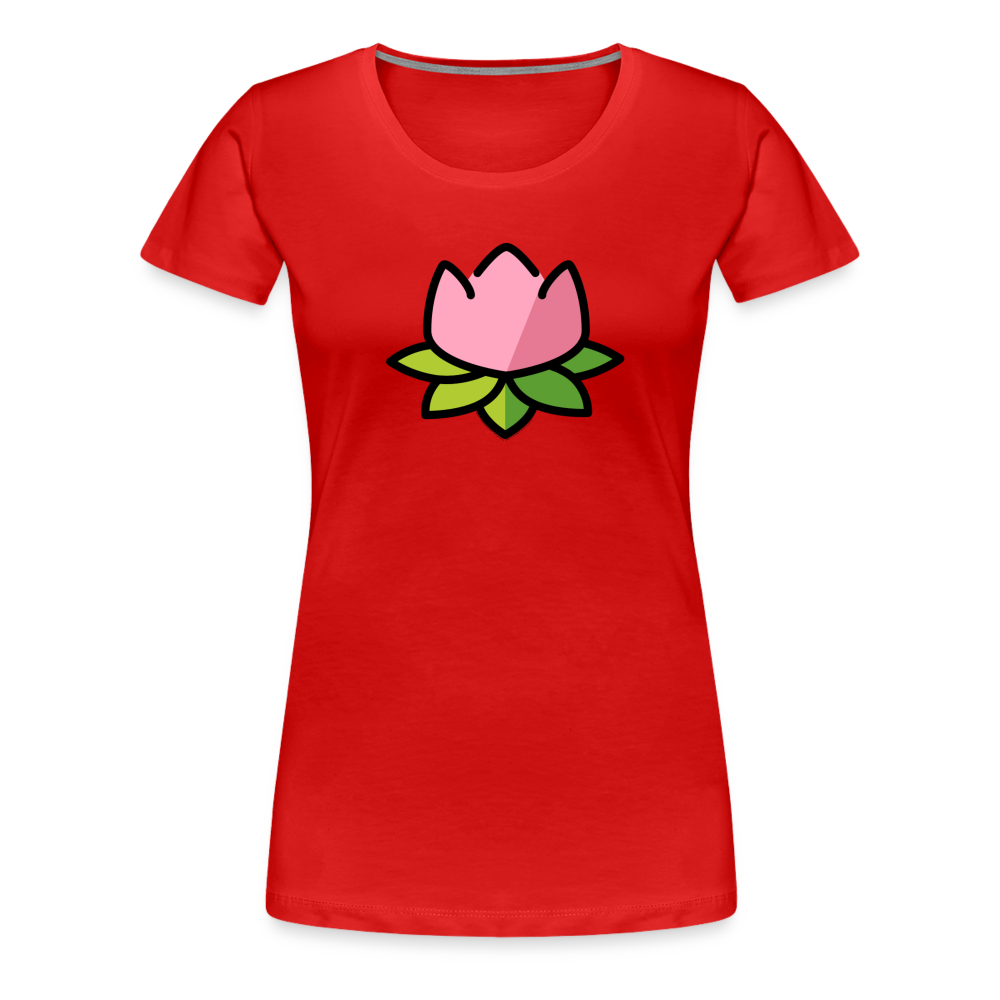 Customizable Lotus Moji Women's Cut Premium T-Shirt - Emoji.Express - red