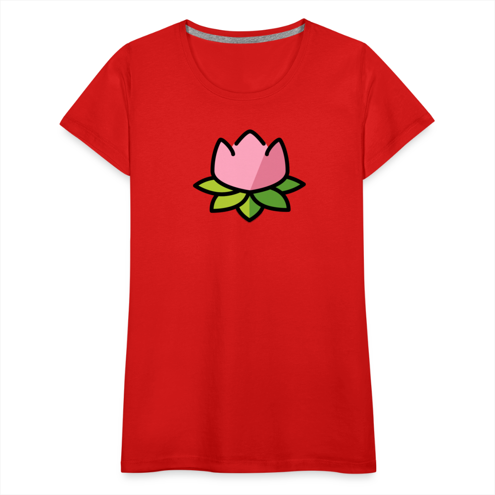 Customizable Lotus Moji Women's Cut Premium T-Shirt - Emoji.Express - red