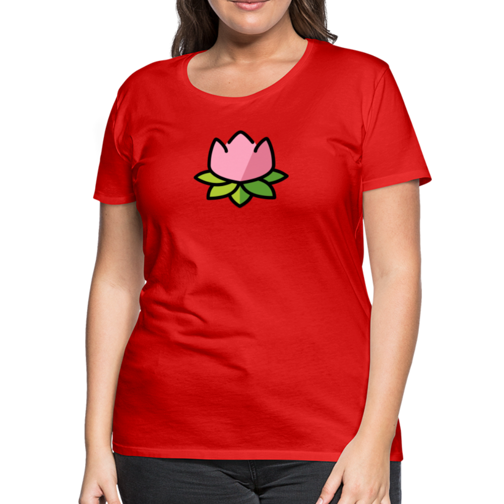 Customizable Lotus Moji Women's Cut Premium T-Shirt - Emoji.Express - red