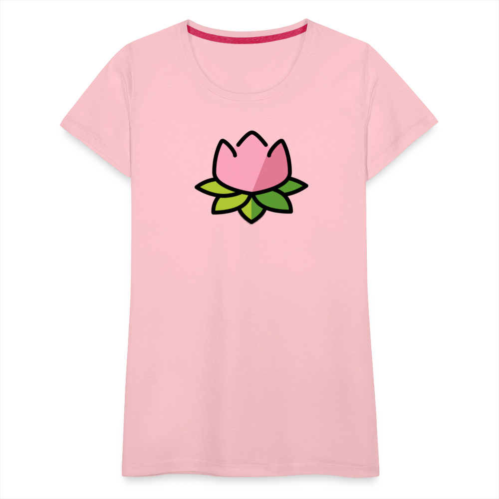 Customizable Lotus Moji Women's Cut Premium T-Shirt - Emoji.Express - pink