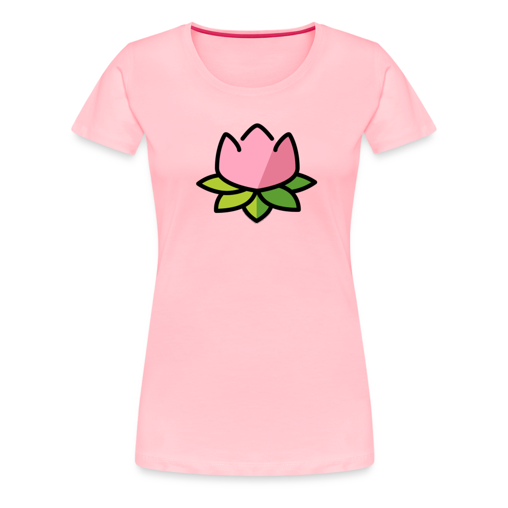 Customizable Lotus Moji Women's Cut Premium T-Shirt - Emoji.Express - pink