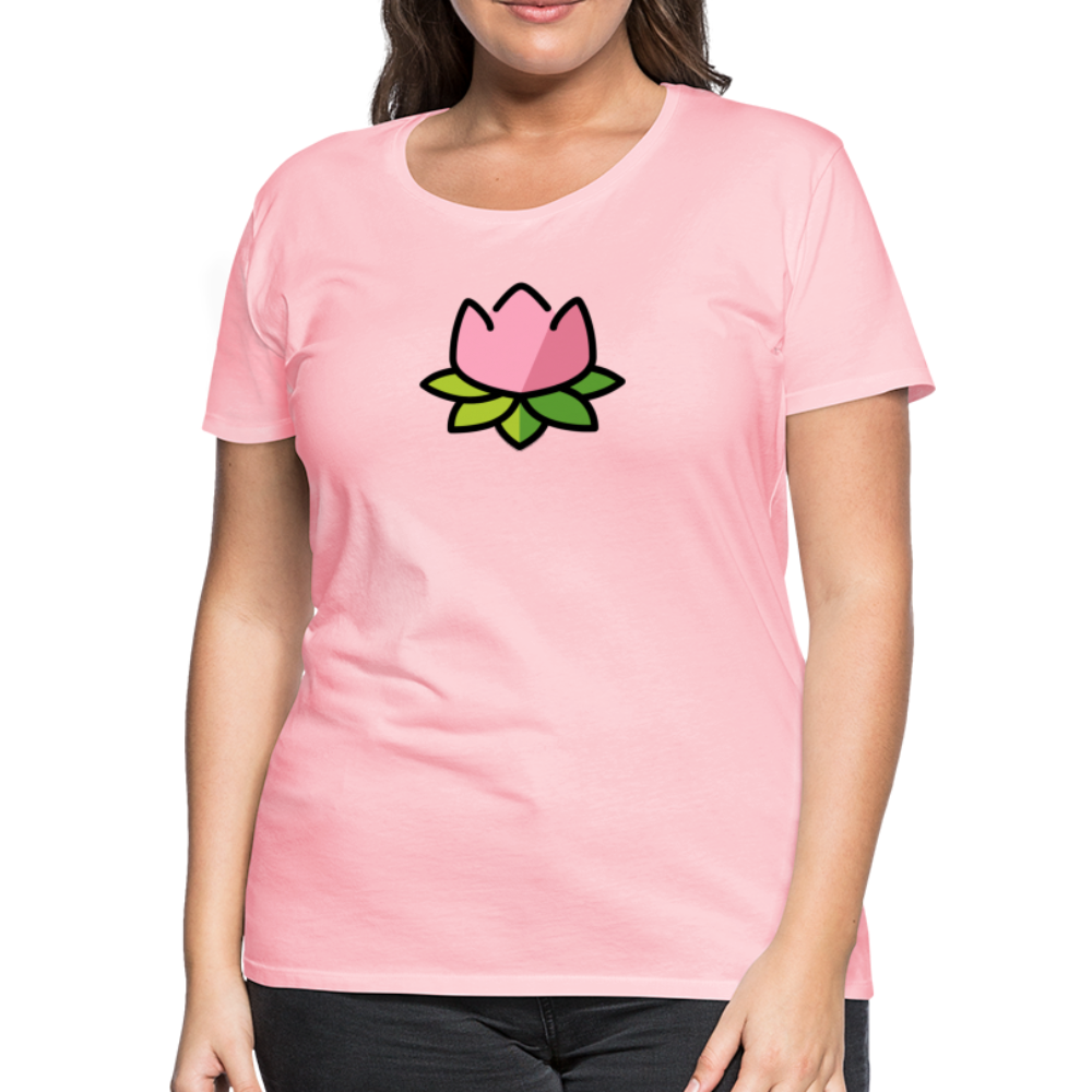 Customizable Lotus Moji Women's Cut Premium T-Shirt - Emoji.Express - pink