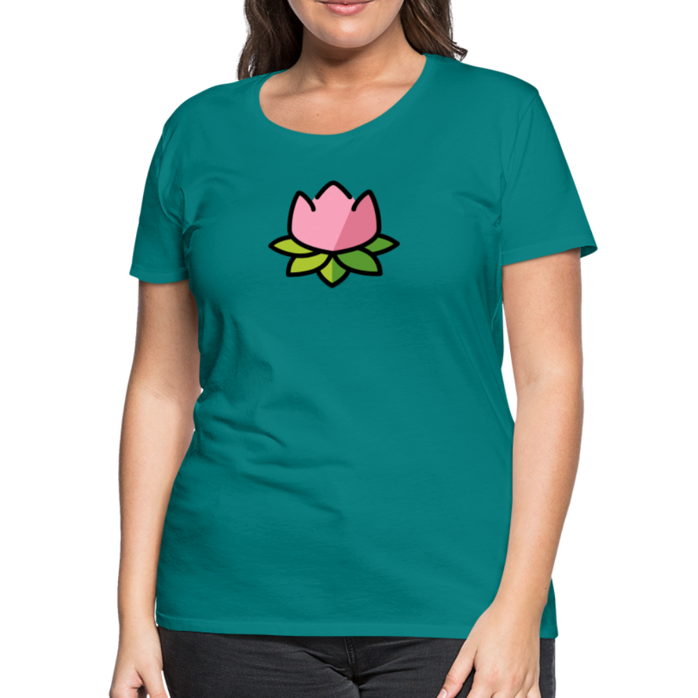 Customizable Lotus Moji Women's Cut Premium T-Shirt - Emoji.Express - teal