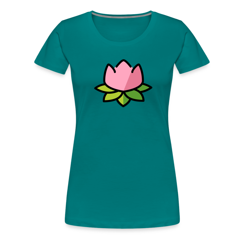 Customizable Lotus Moji Women's Cut Premium T-Shirt - Emoji.Express - teal