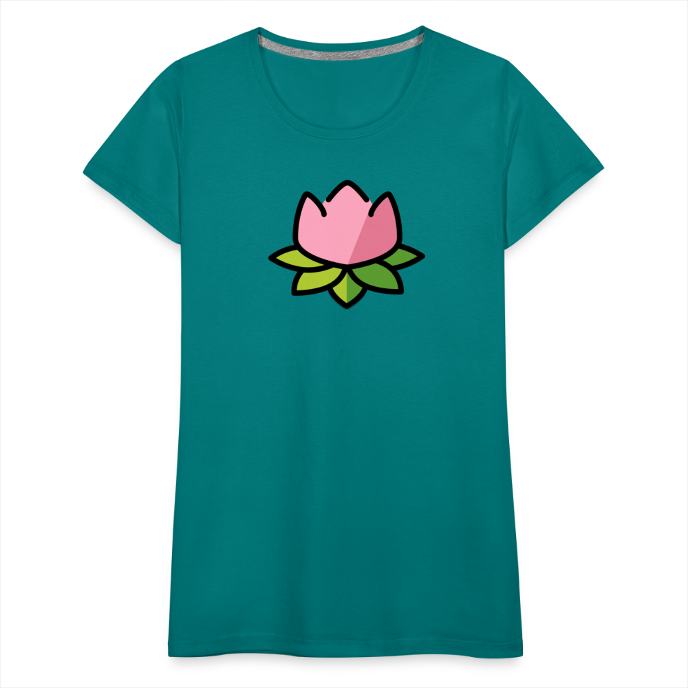 Customizable Lotus Moji Women's Cut Premium T-Shirt - Emoji.Express - teal