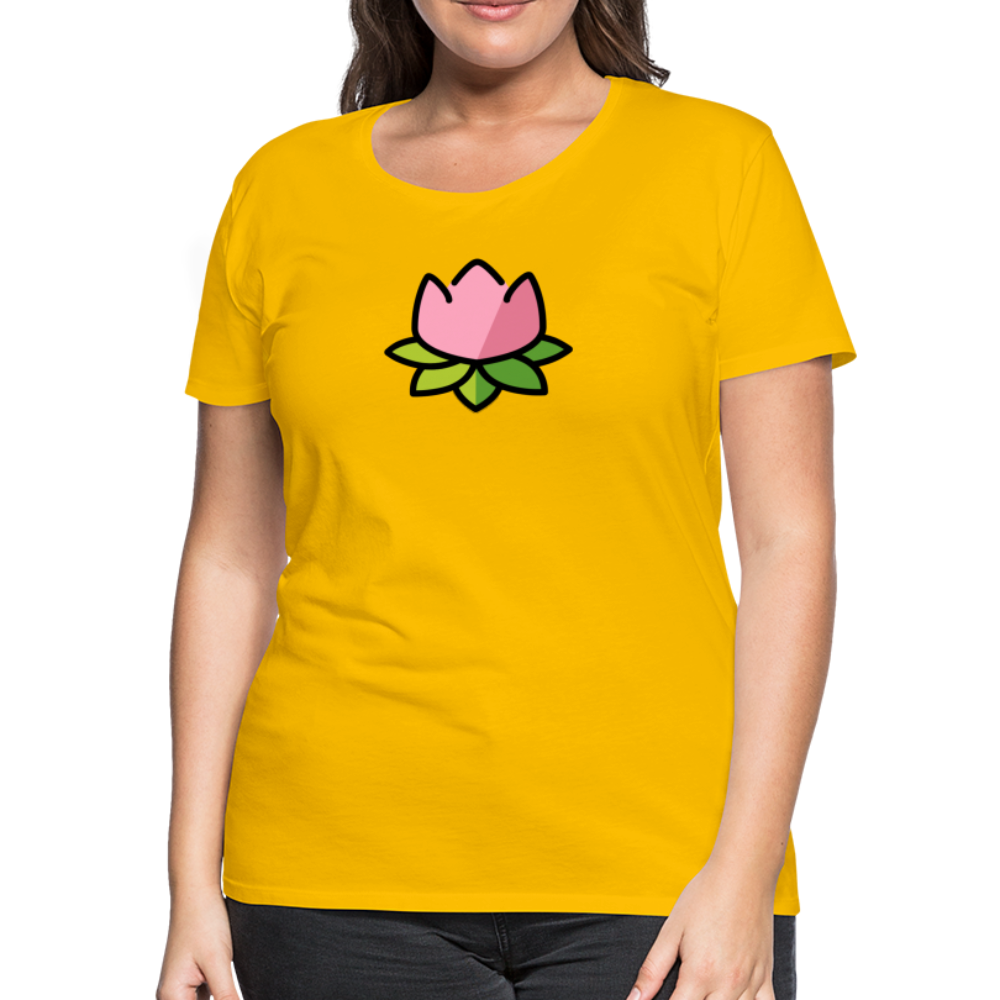 Customizable Lotus Moji Women's Cut Premium T-Shirt - Emoji.Express - sun yellow