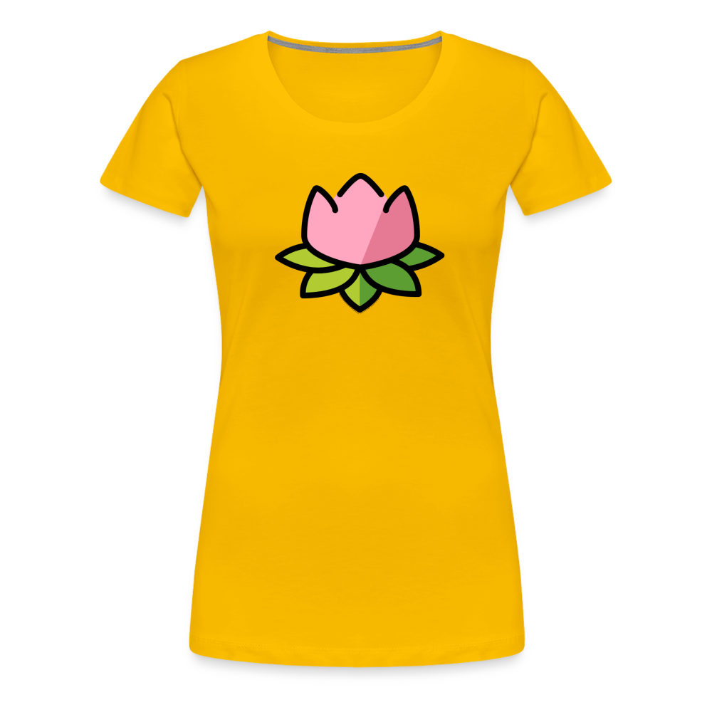 Customizable Lotus Moji Women's Cut Premium T-Shirt - Emoji.Express - sun yellow