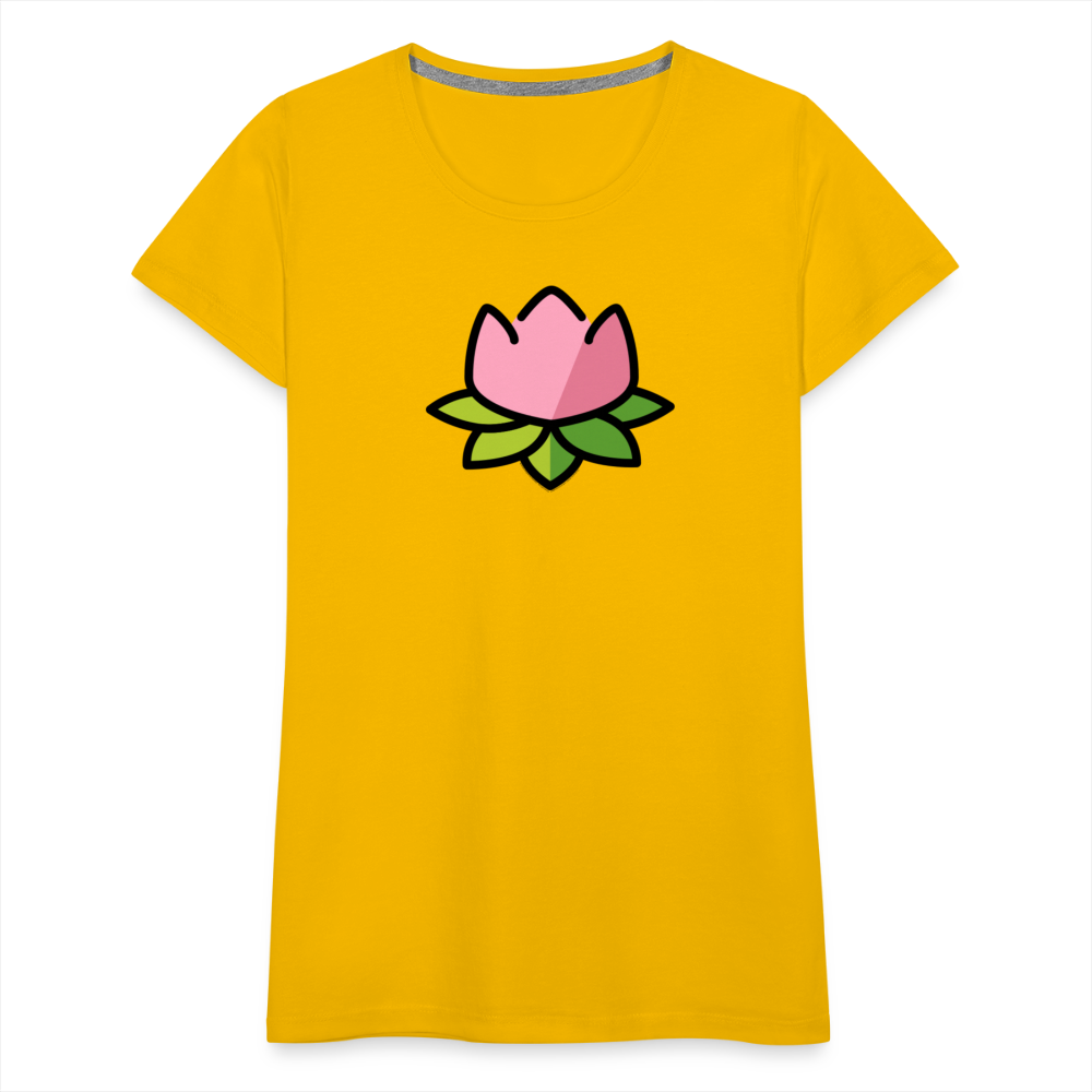 Customizable Lotus Moji Women's Cut Premium T-Shirt - Emoji.Express - sun yellow