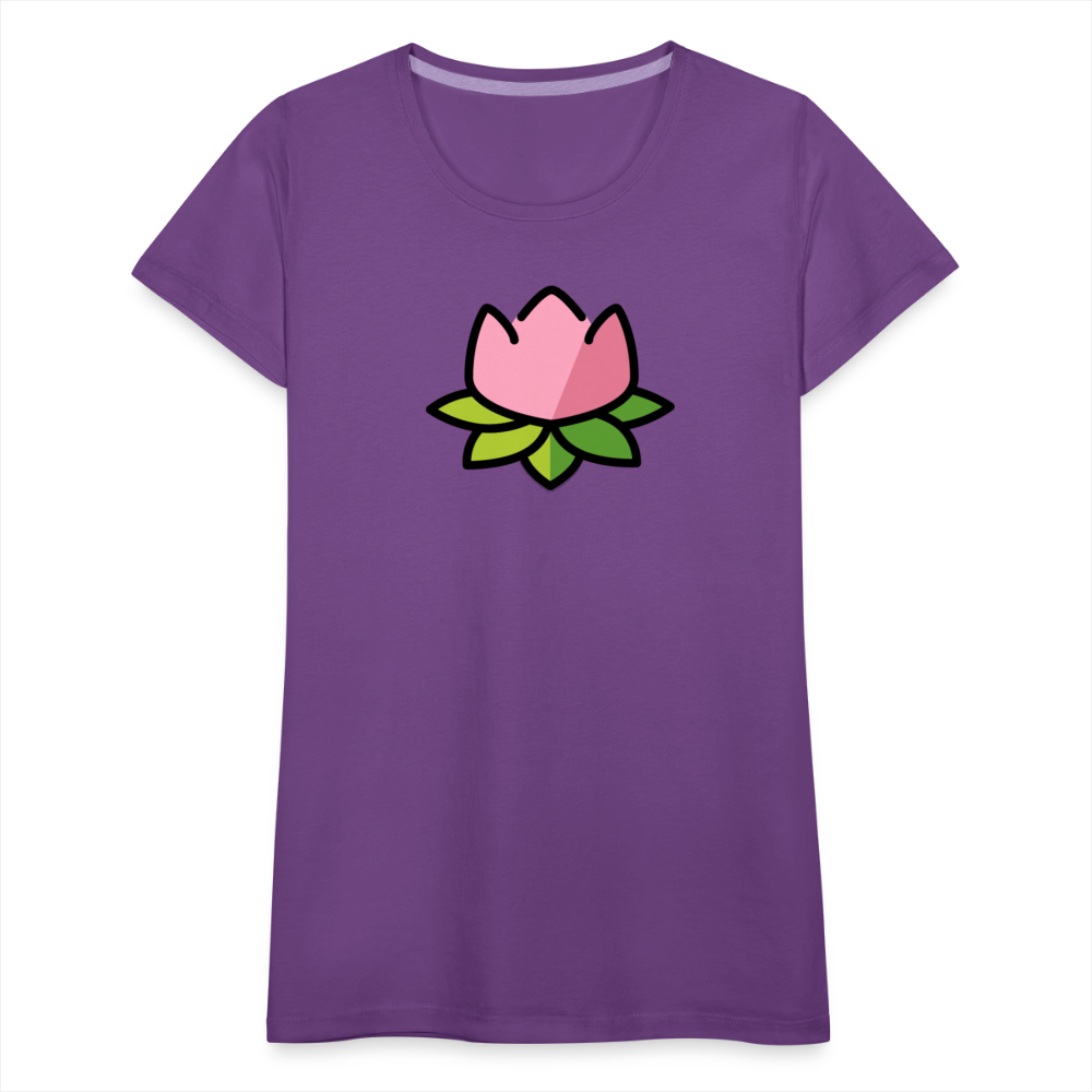 Customizable Lotus Moji Women's Cut Premium T-Shirt - Emoji.Express - purple
