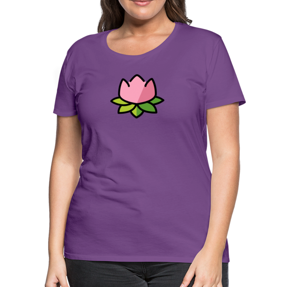 Customizable Lotus Moji Women's Cut Premium T-Shirt - Emoji.Express - purple