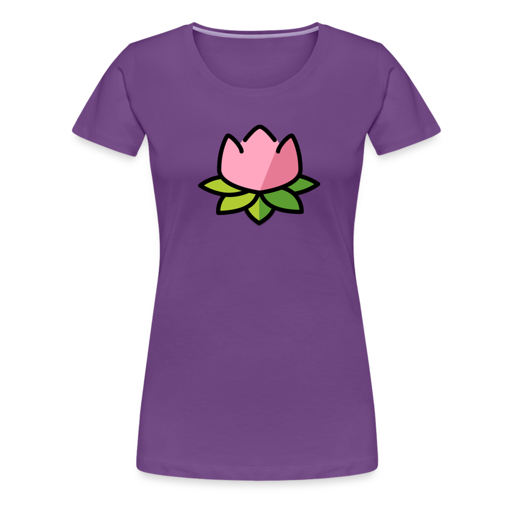 Customizable Lotus Moji Women's Cut Premium T-Shirt - Emoji.Express - purple