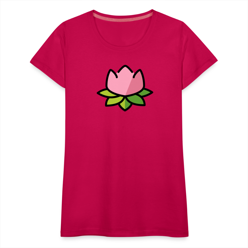 Customizable Lotus Moji Women's Cut Premium T-Shirt - Emoji.Express - dark pink