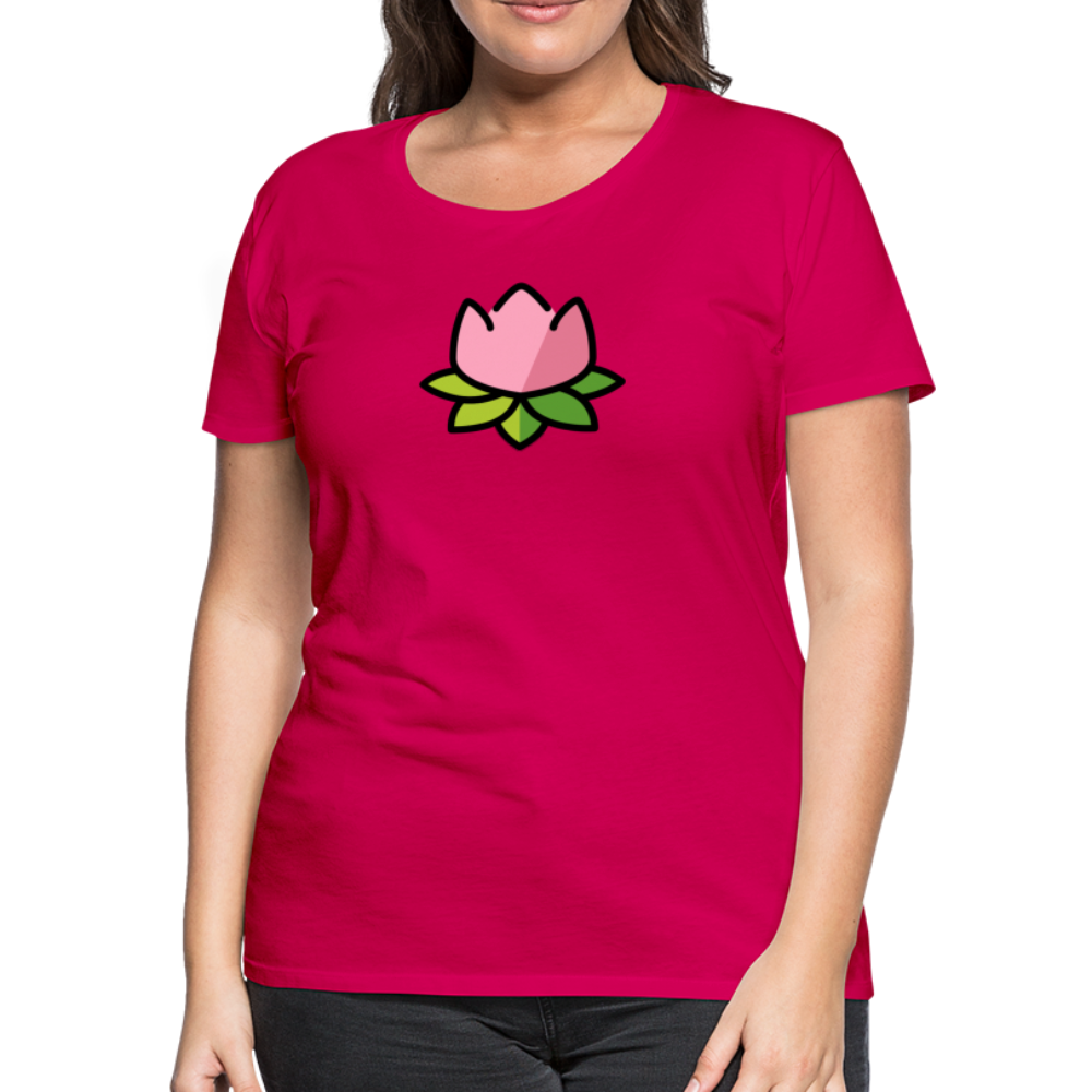Customizable Lotus Moji Women's Cut Premium T-Shirt - Emoji.Express - dark pink