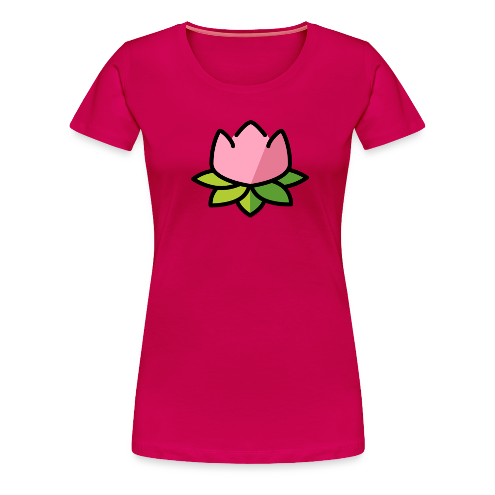 Customizable Lotus Moji Women's Cut Premium T-Shirt - Emoji.Express - dark pink