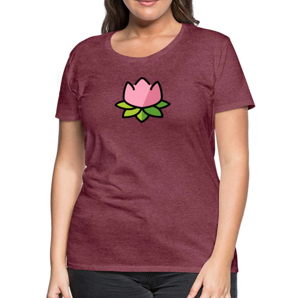Customizable Lotus Moji Women's Cut Premium T-Shirt - Emoji.Express - heather burgundy