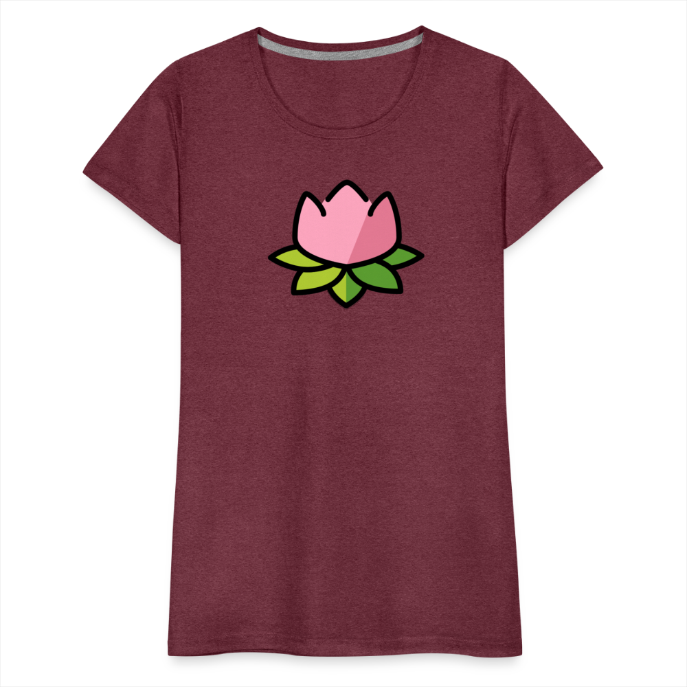 Customizable Lotus Moji Women's Cut Premium T-Shirt - Emoji.Express - heather burgundy