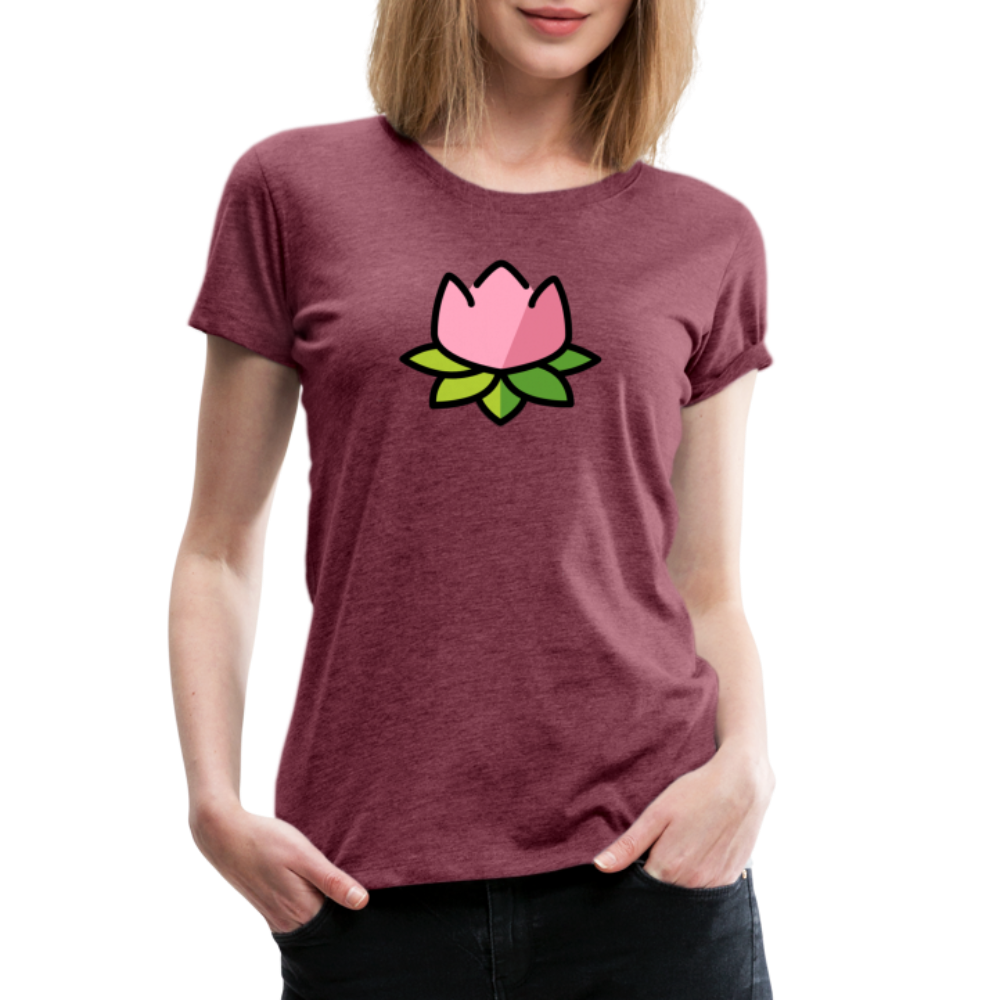 Customizable Lotus Moji Women's Cut Premium T-Shirt - Emoji.Express - heather burgundy