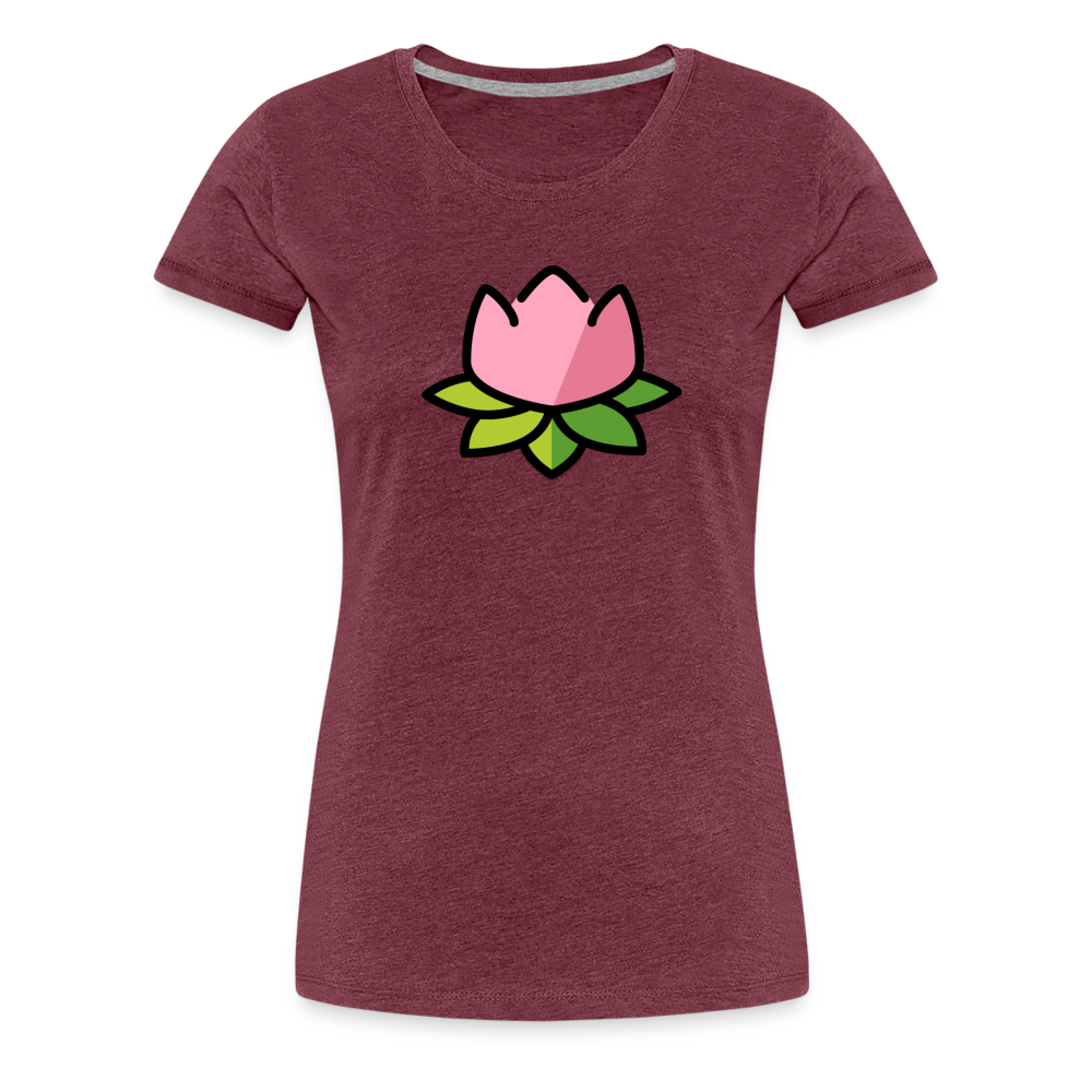 Customizable Lotus Moji Women's Cut Premium T-Shirt - Emoji.Express - heather burgundy