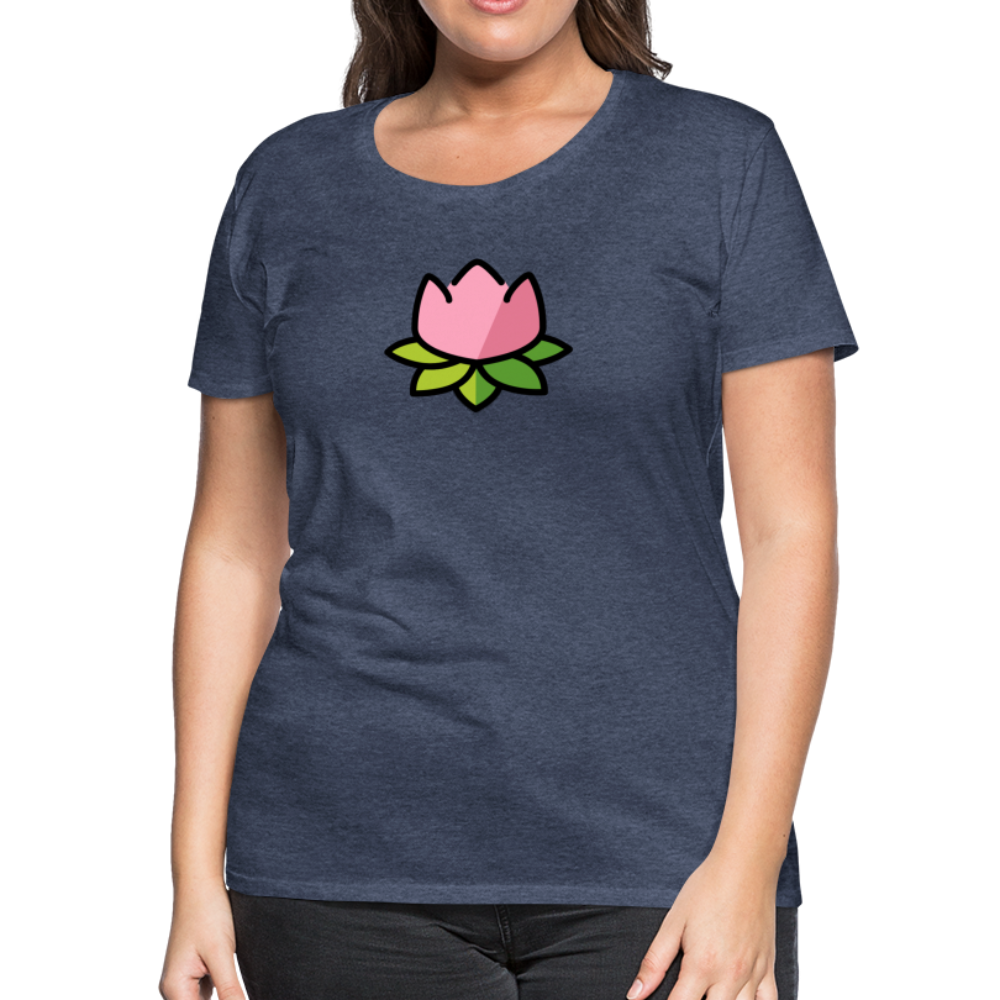Customizable Lotus Moji Women's Cut Premium T-Shirt - Emoji.Express - heather blue