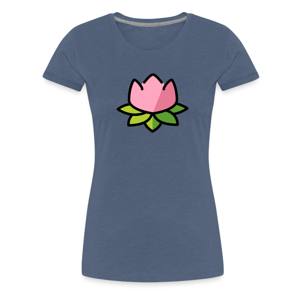 Customizable Lotus Moji Women's Cut Premium T-Shirt - Emoji.Express - heather blue