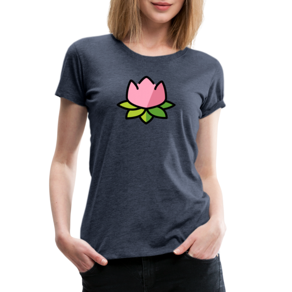 Customizable Lotus Moji Women's Cut Premium T-Shirt - Emoji.Express - heather blue