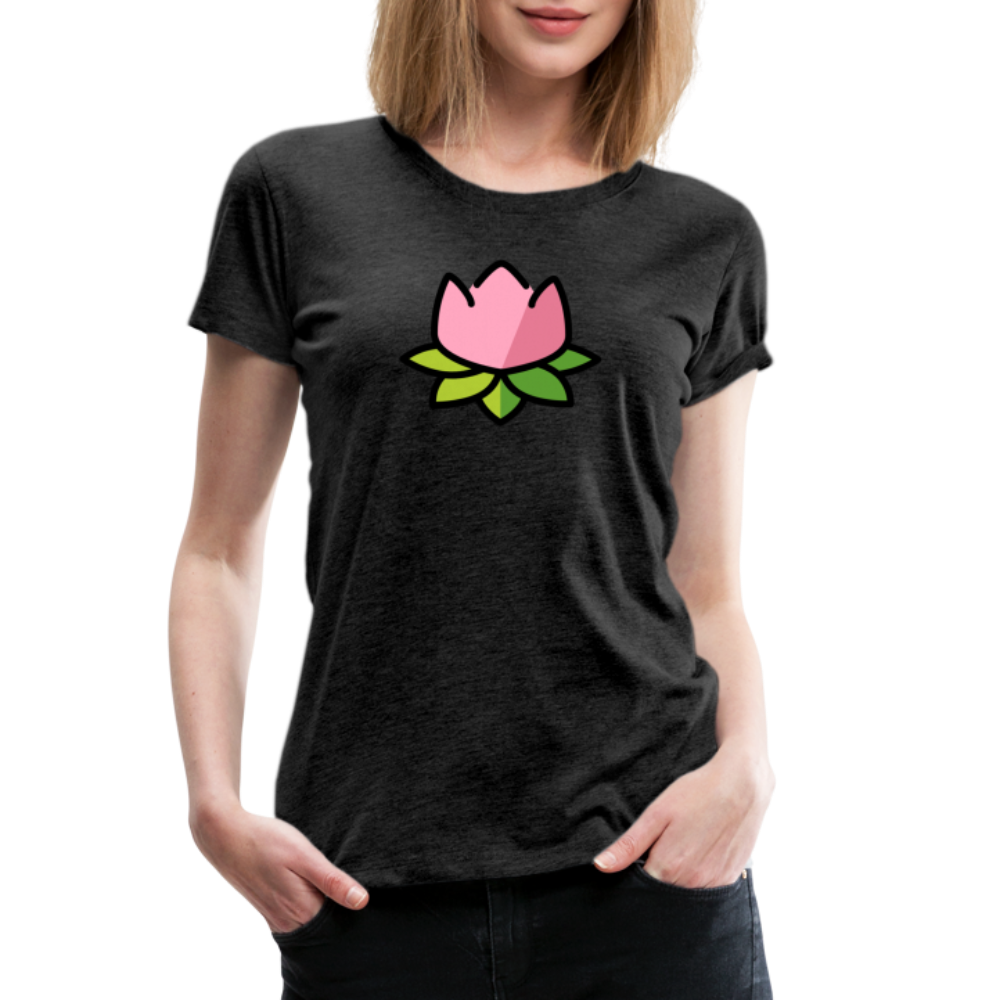 Customizable Lotus Moji Women's Cut Premium T-Shirt - Emoji.Express - charcoal grey