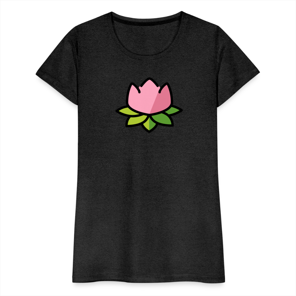 Customizable Lotus Moji Women's Cut Premium T-Shirt - Emoji.Express - charcoal grey