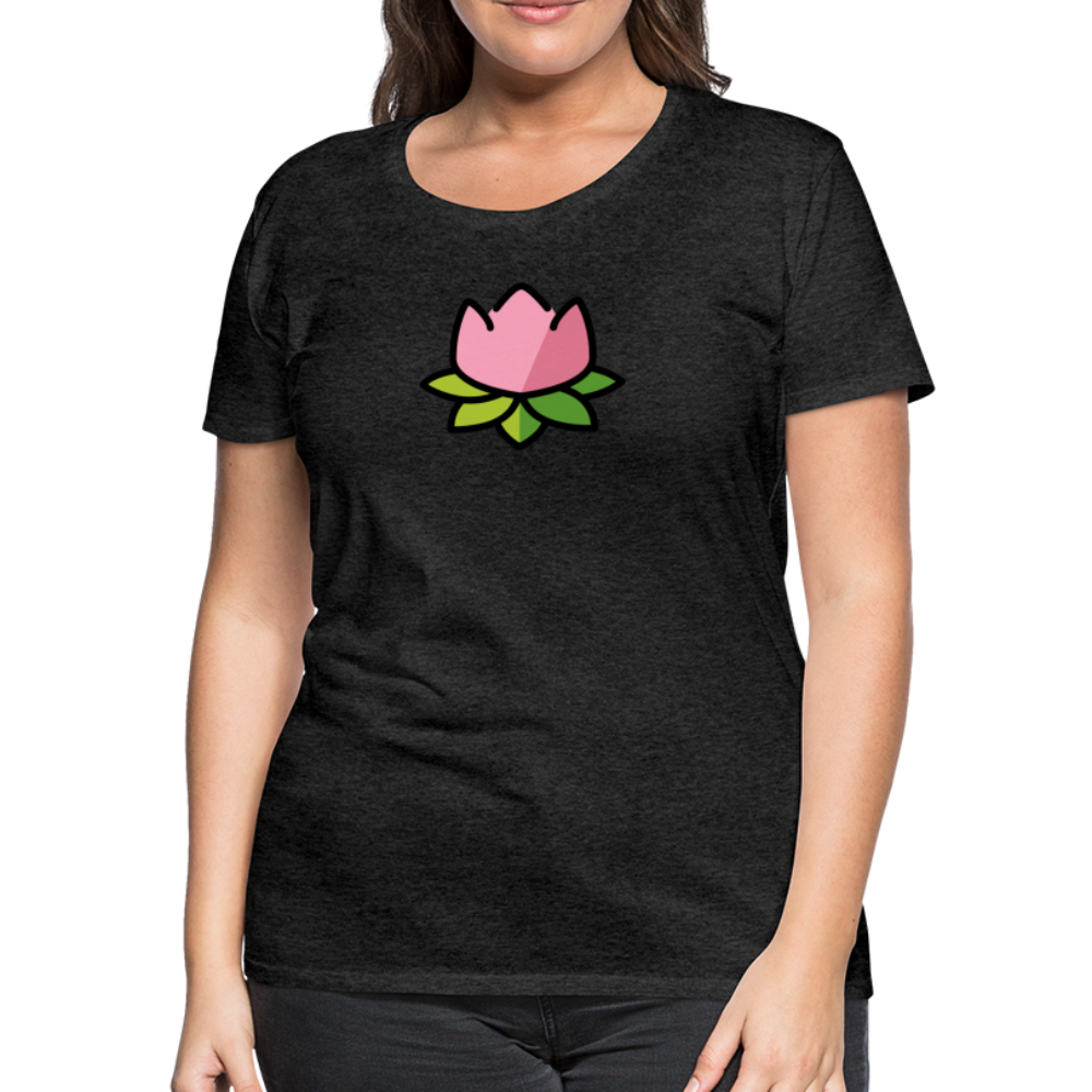 Customizable Lotus Moji Women's Cut Premium T-Shirt - Emoji.Express - charcoal grey