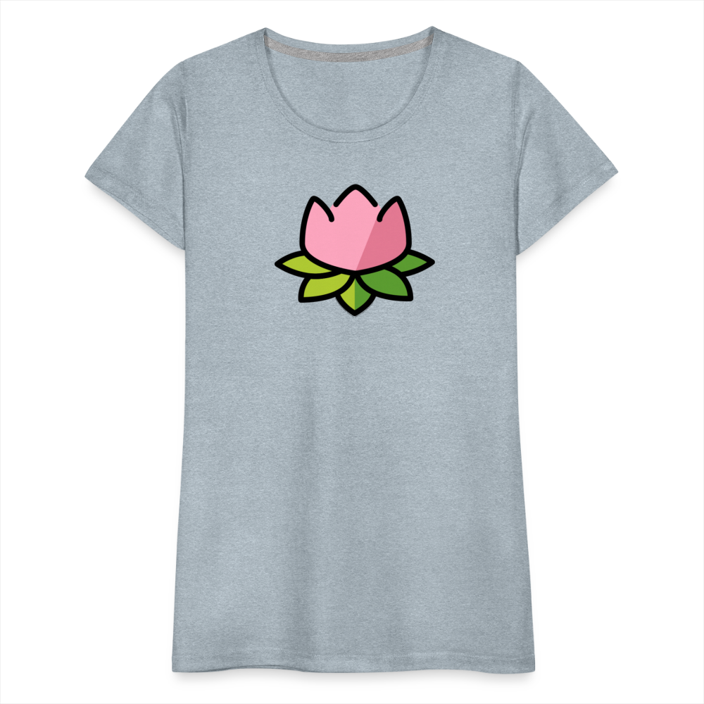 Customizable Lotus Moji Women's Cut Premium T-Shirt - Emoji.Express - heather ice blue