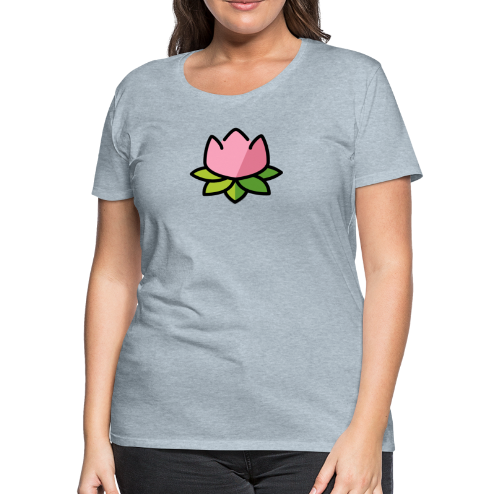 Customizable Lotus Moji Women's Cut Premium T-Shirt - Emoji.Express - heather ice blue