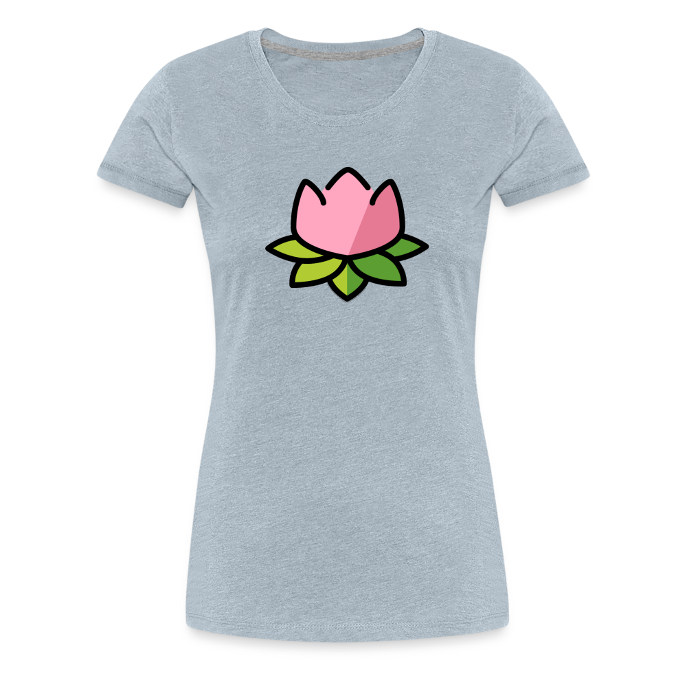 Customizable Lotus Moji Women's Cut Premium T-Shirt - Emoji.Express - heather ice blue