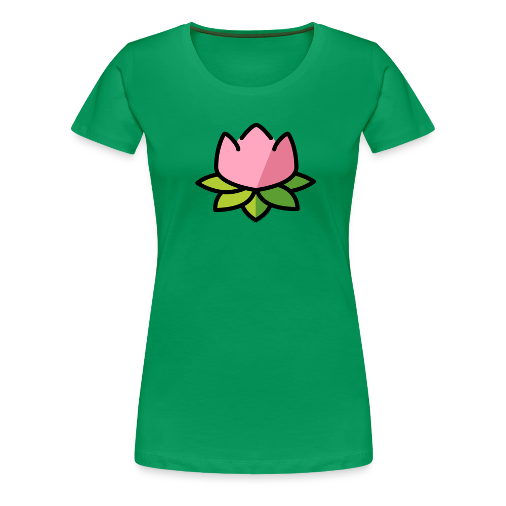 Customizable Lotus Moji Women's Cut Premium T-Shirt - Emoji.Express - kelly green