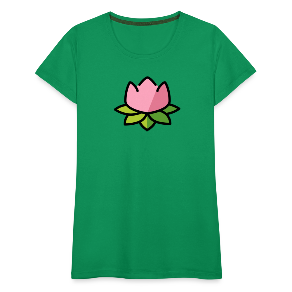 Customizable Lotus Moji Women's Cut Premium T-Shirt - Emoji.Express - kelly green
