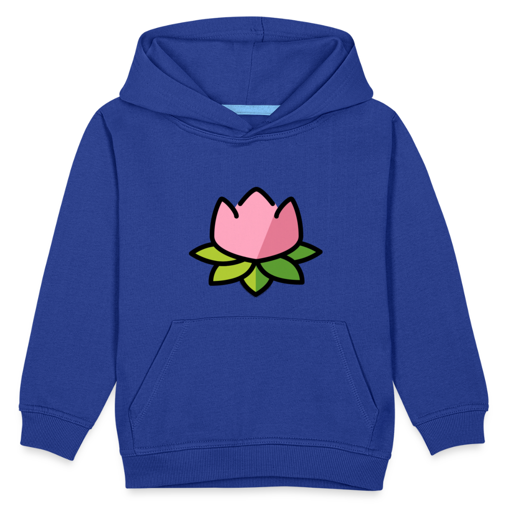 Emoji Expression: Lotus Moji + Sparkles Moji + "The Lotus Effect" Text Kids Premium Hoodie (Two-Sided) - Emoji.Express - royal blue