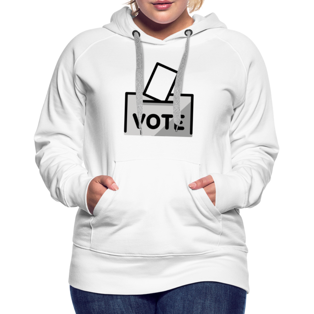 Customizable Ballot Moji with Vote Text Emoji Expression Women’s Cut Premium Hoodie - Emoji.Express - white
