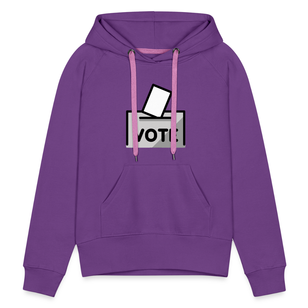 Customizable Ballot Moji with Vote Text Emoji Expression Women’s Cut Premium Hoodie - Emoji.Express - purple 