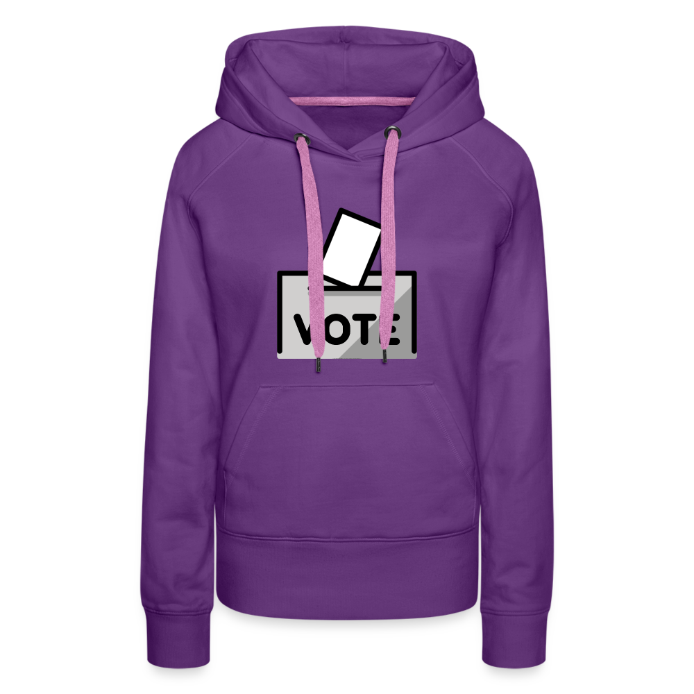 Customizable Ballot Moji with Vote Text Emoji Expression Women’s Cut Premium Hoodie - Emoji.Express - purple 